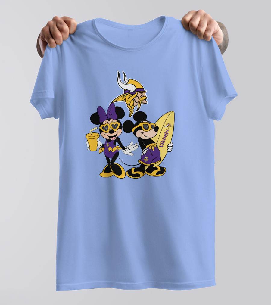 Vikings Mickey Happy Vacation Minnesota Fun T-Shirt