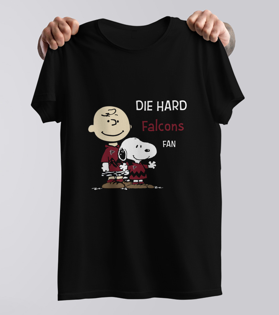Die Hard Falcons Fan Charlie Brown And Snoopy T-Shirt