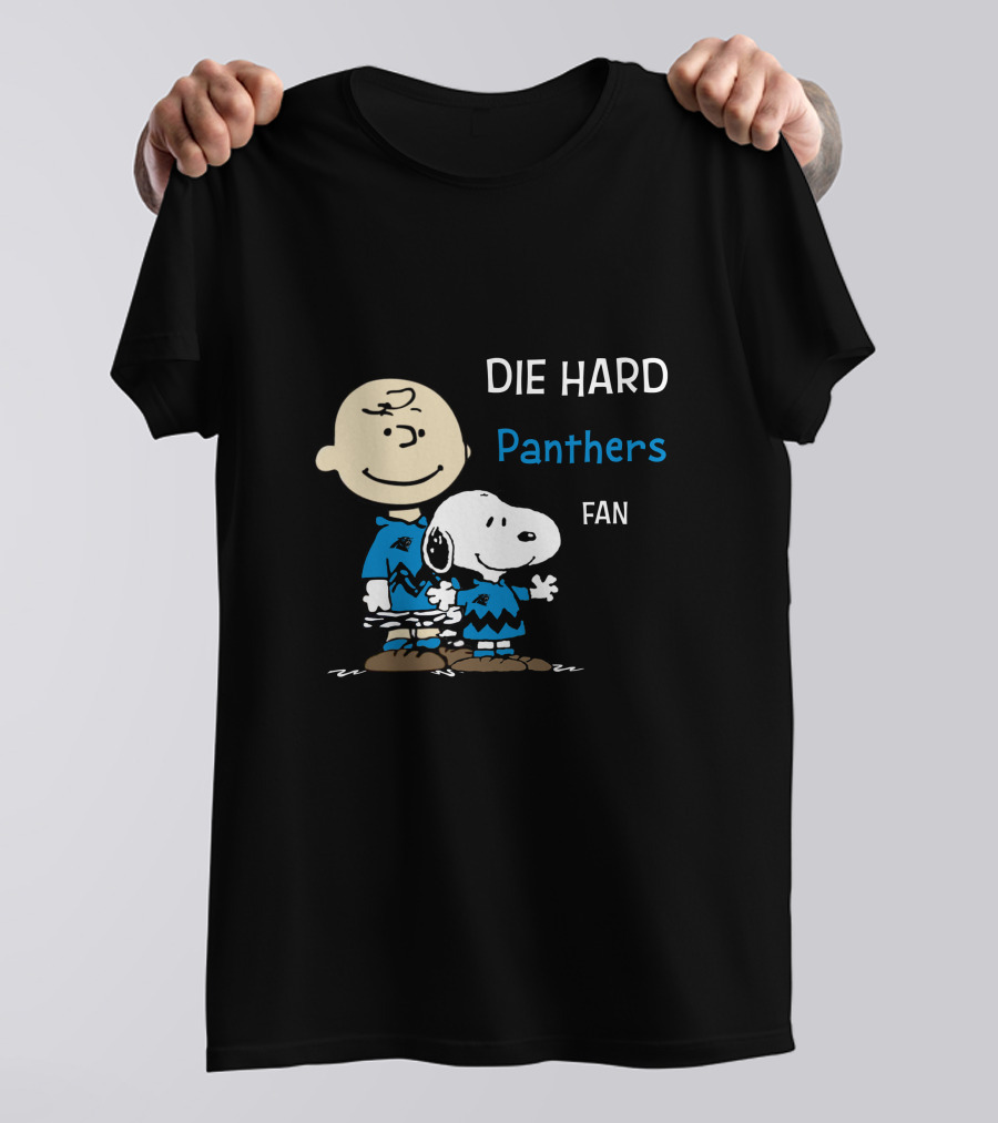 Die Hard Panthers Fan Snoopy And Charlie Brown T-Shirt