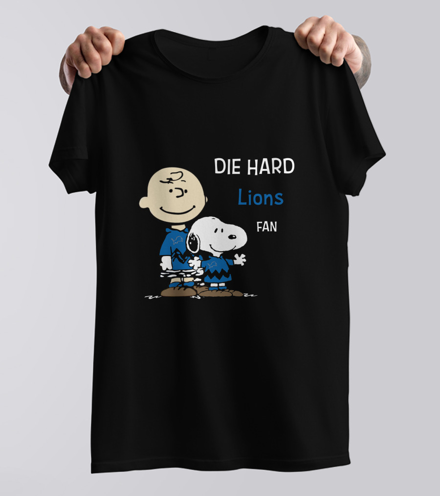 DIE HARD Lions FAN Snoopy Charlie Brown T-Shirt