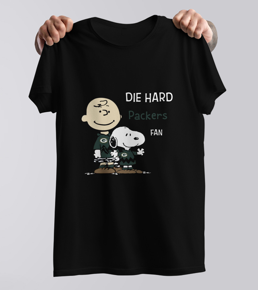 Die Hard Packers Fan Snoopy And Charlie Brown T-Shirt