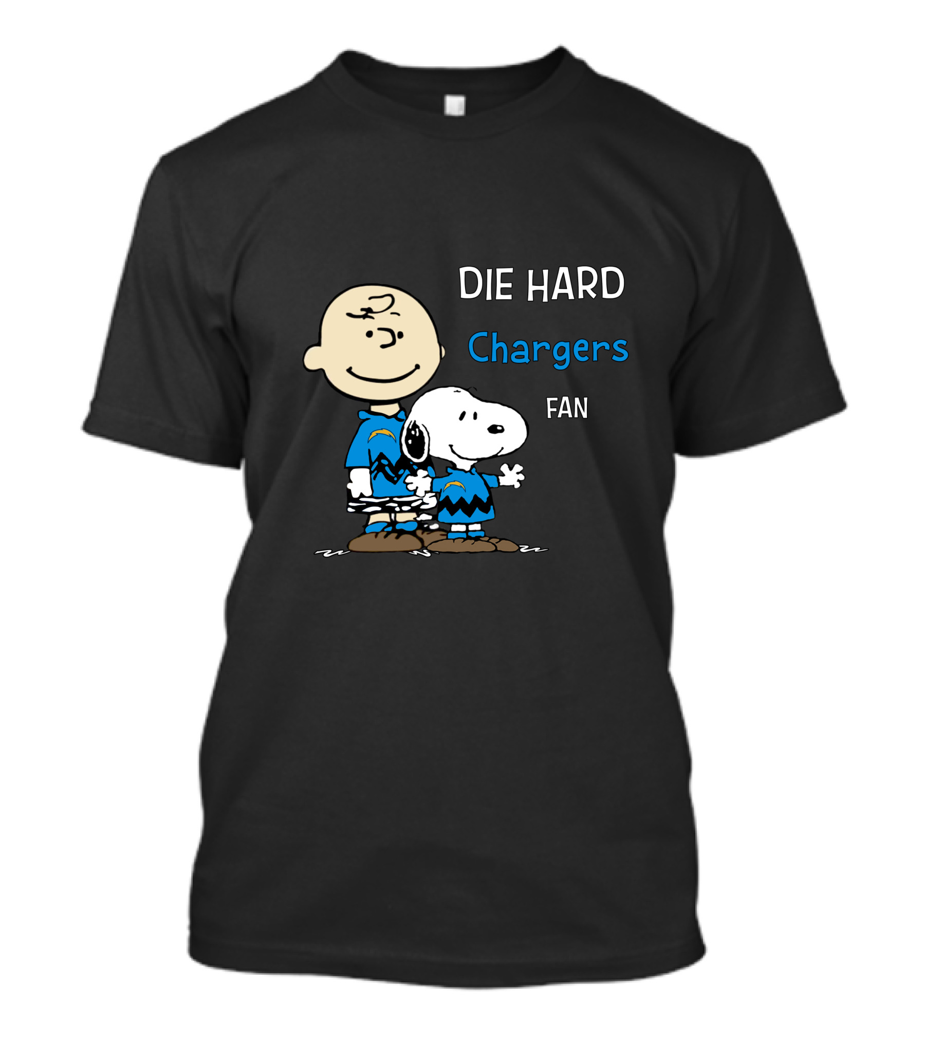 Die Hard Chargers Fan Snoopy And Charlie Brown T-Shirt