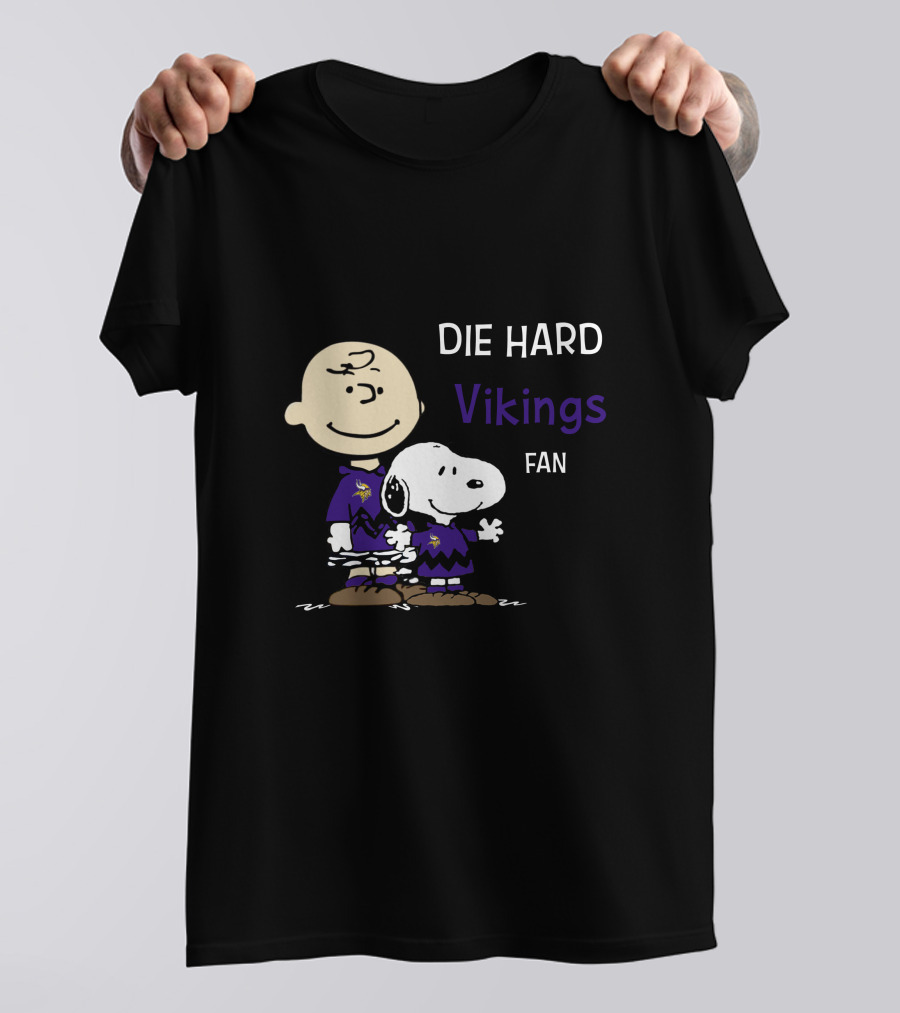 Die Hard Vikings Fan Snoopy And Charlie Brown T-Shirt