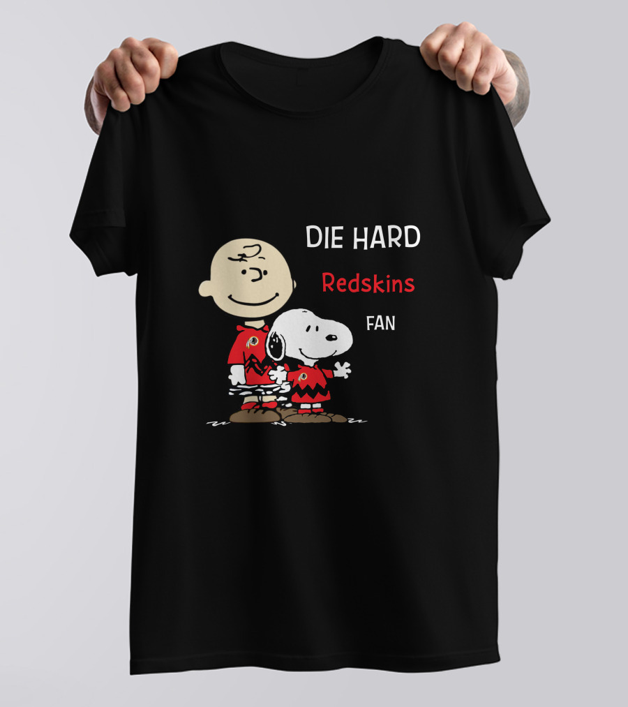 Die Hard Redskins Fan Snoopy And Charlie Brown T-Shirt