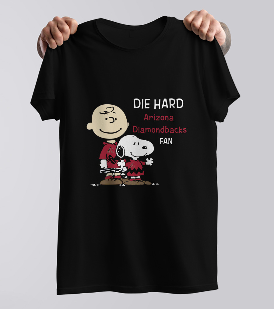 Die Hard Arizona Diamondbacks Fan Snoopy And Charlie Brown T-Shirt
