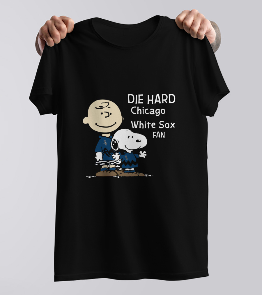 DIE HARD Chicago White Sox FAN Snoopy And Charlie Brown T-Shirt