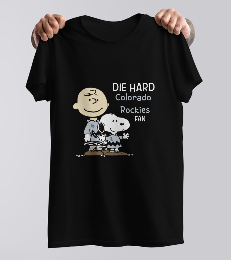 DIE HARD Colorado Rockies FAN Snoopy And Charlie Brown T-Shirt