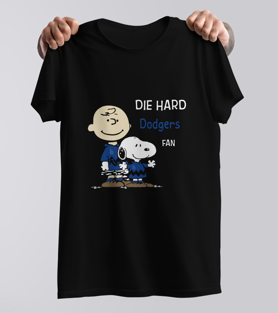 Die Hard Dodgers Fan Snoopy And Charlie Brown T-Shirt