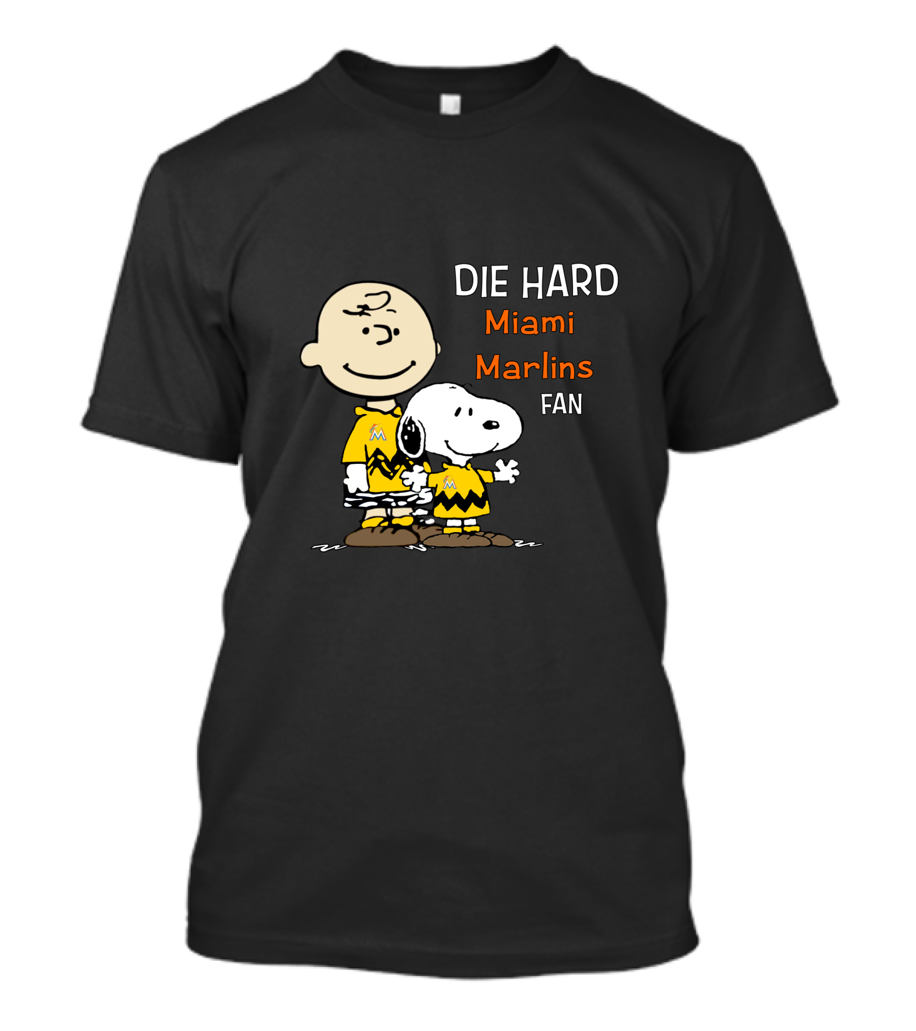 Die Hard Miami Marlins Fan Snoopy And Charlie Brown T-Shirt