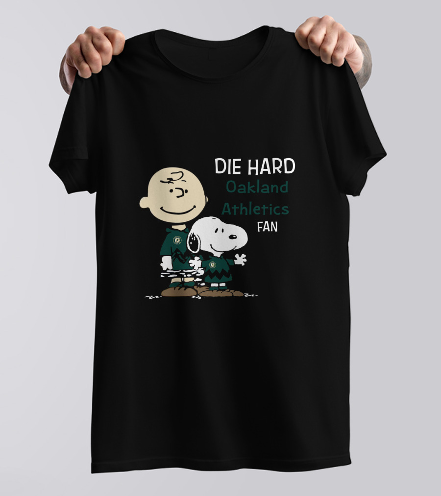 Die Hard Oakland Athletics Fan Snoopy And Charlie Brown T-Shirt