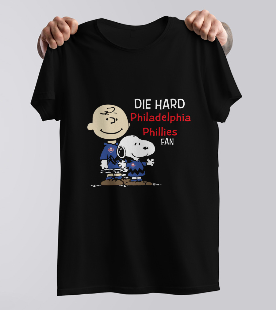 Die Hard Philadelphia Phillies Fan Snoopy And Charlie Brown T-Shirt