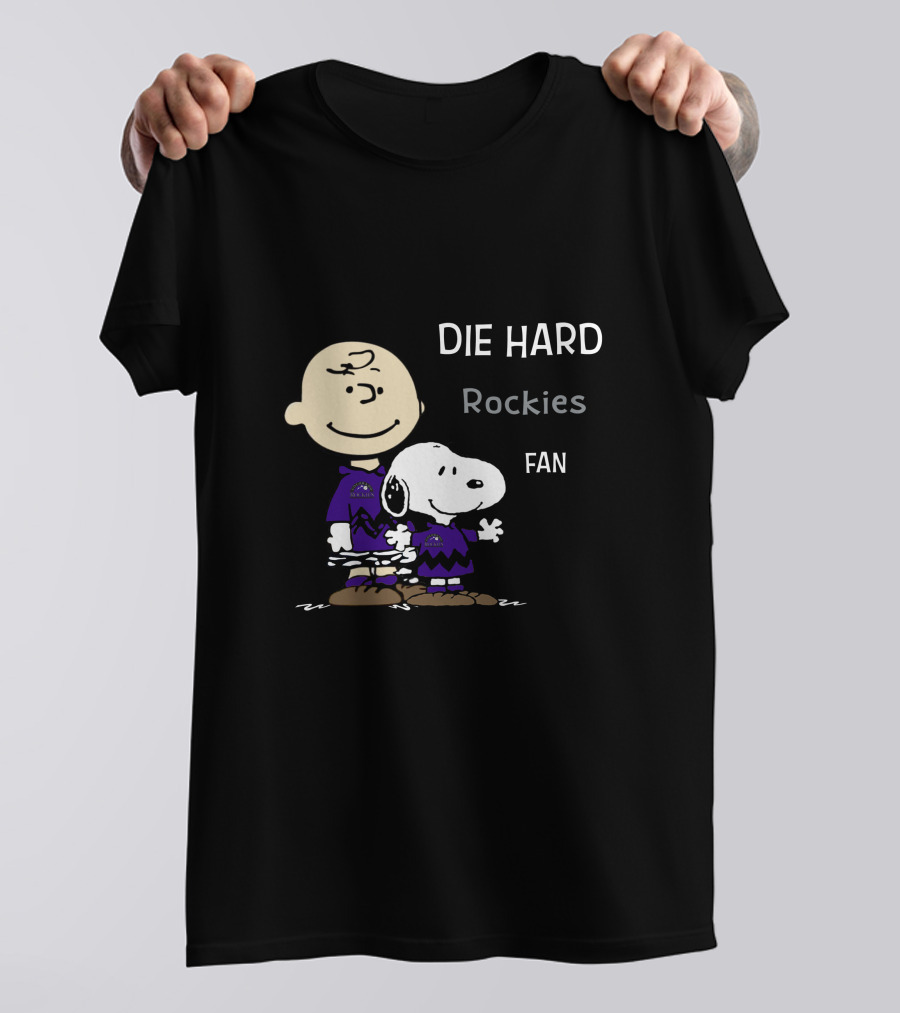 Die Hard Rockies Fan Snoopy And Charlie Brown T-Shirt