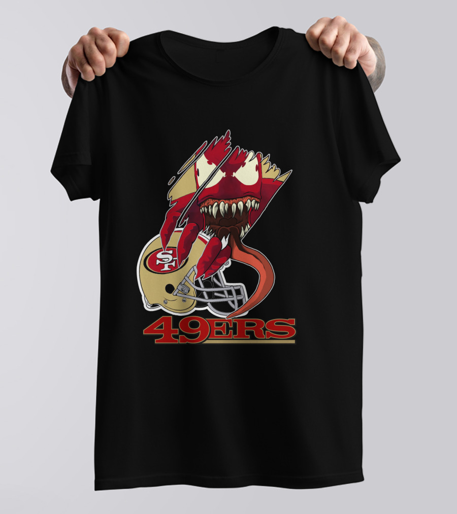 49ers Sf Football Venom Monster Helmet T-Shirt