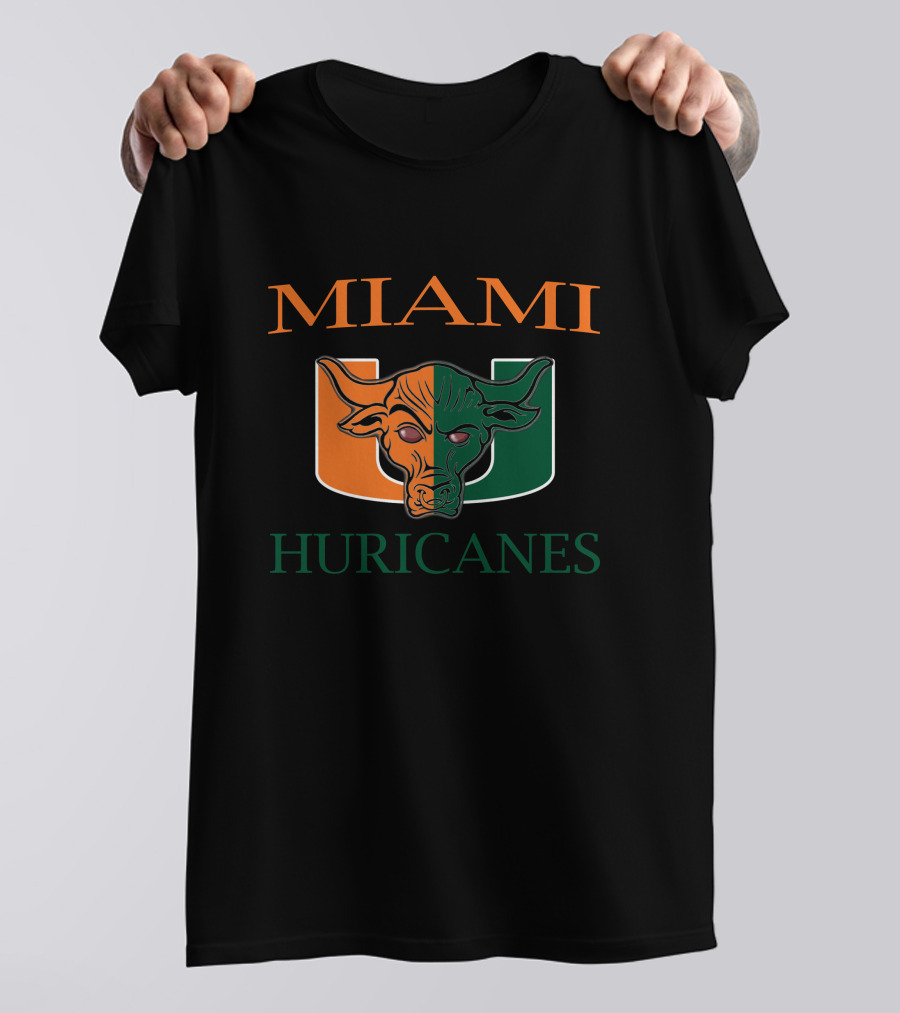 Miami Hurricanes U Logo Bull Head T-Shirt