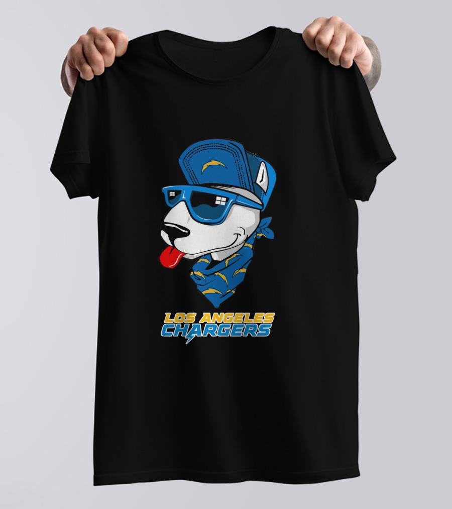 Los Angeles Chargers Bull Terrier T-Shirt