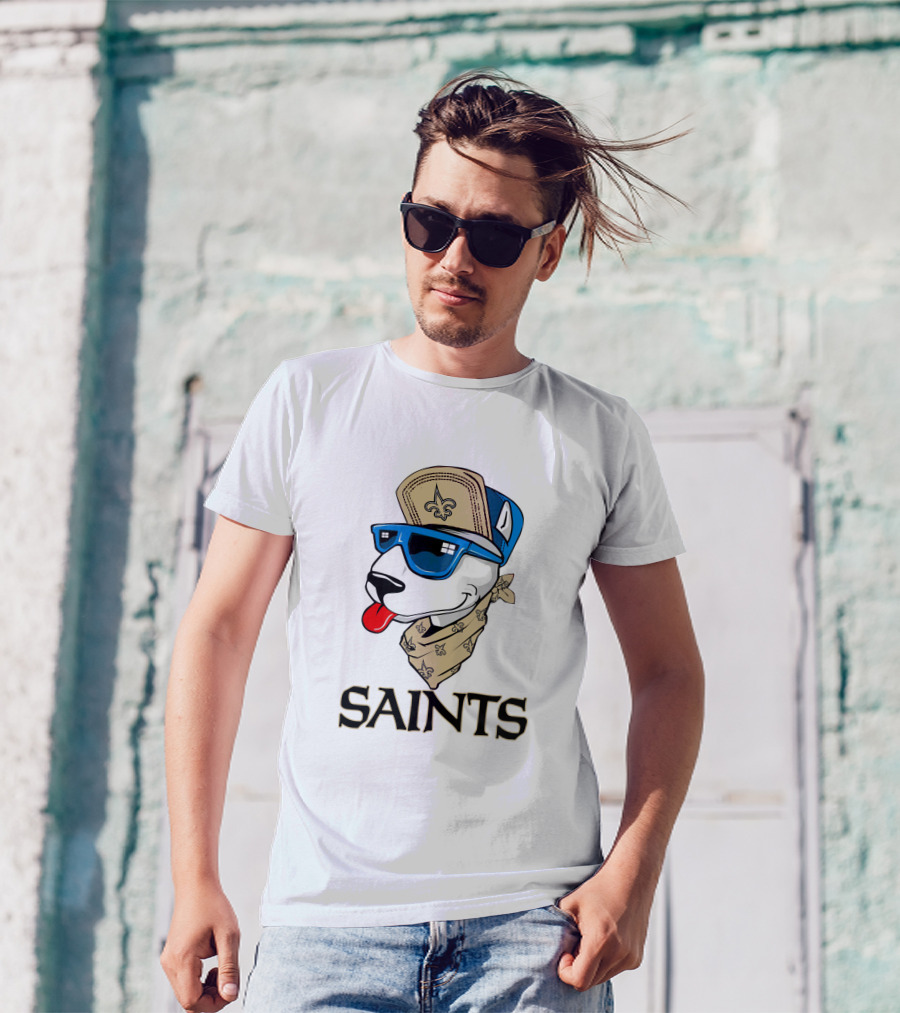 Saints Bull Terrier Fleur-de-Lis Hip Hop T-Shirt