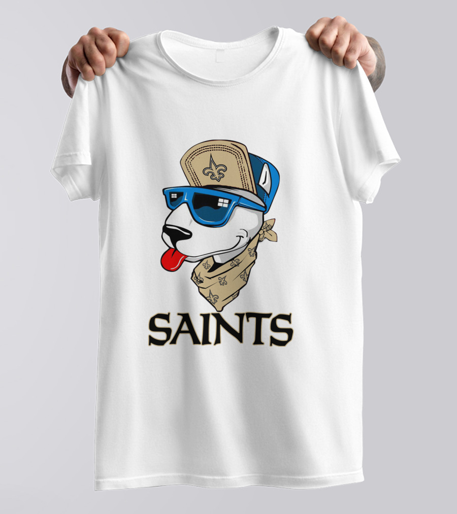 Saints Bull Terrier Fleur-de-Lis Hip Hop T-Shirt