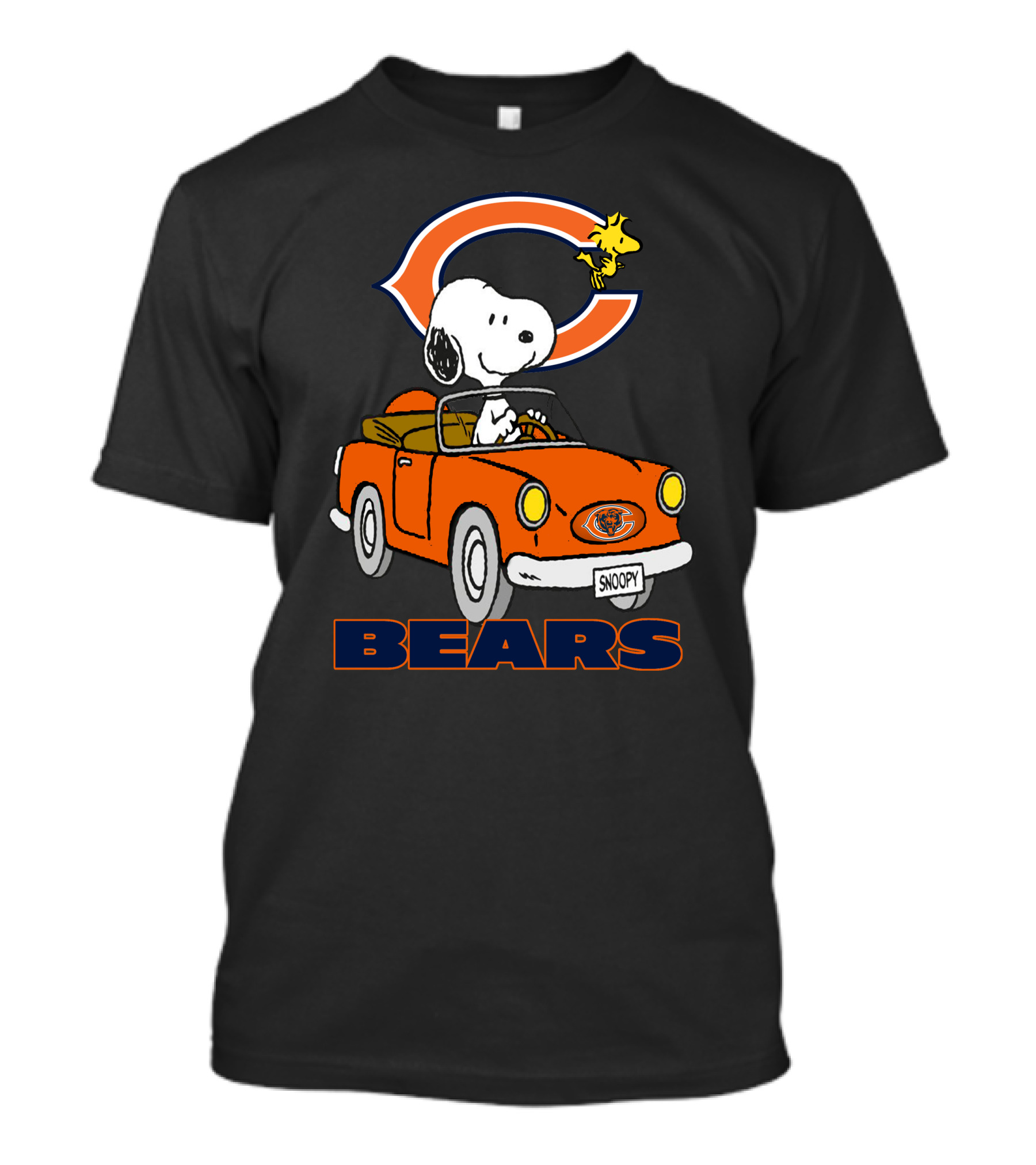 Chicago Bears Snoopy Driving With Woodstock T-Shirt