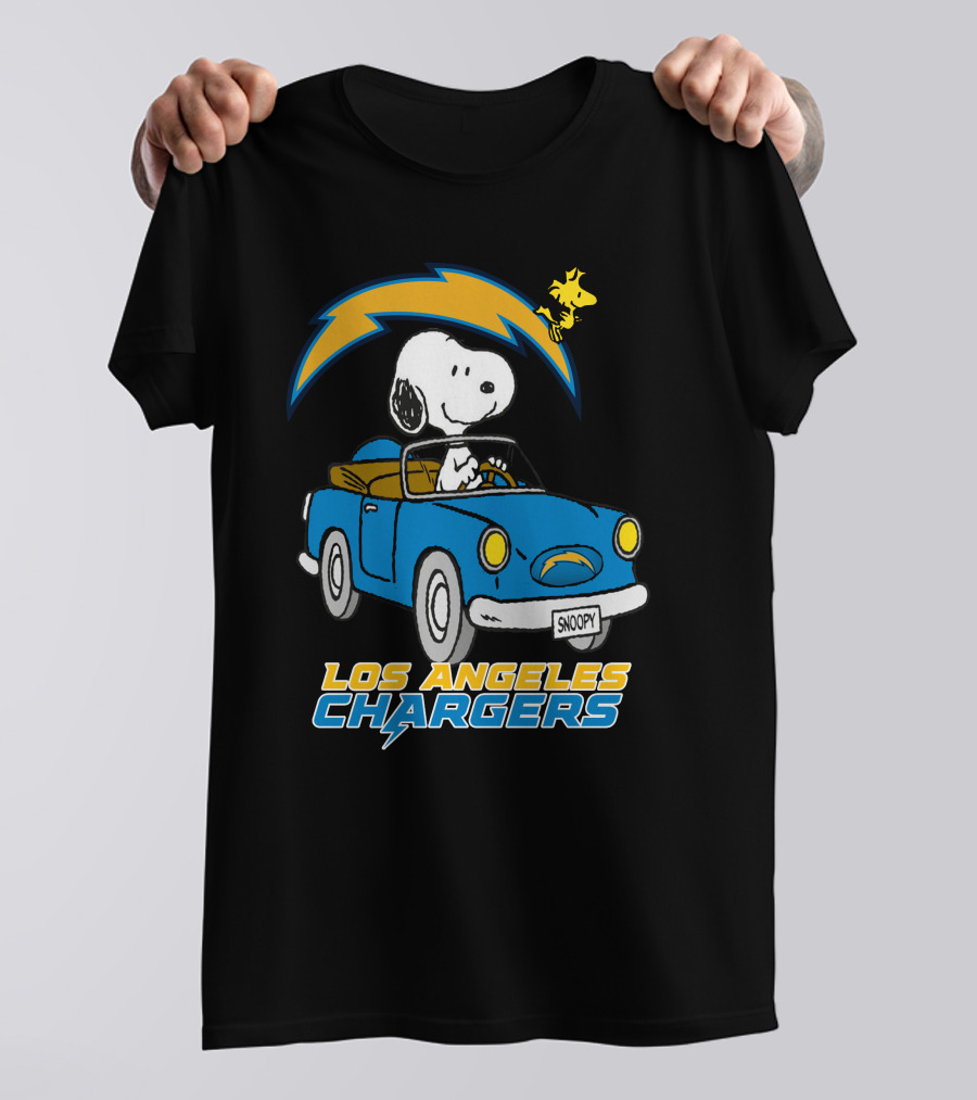 Los Angeles Chargers Snoopy Driving With Woodstock T-Shirt