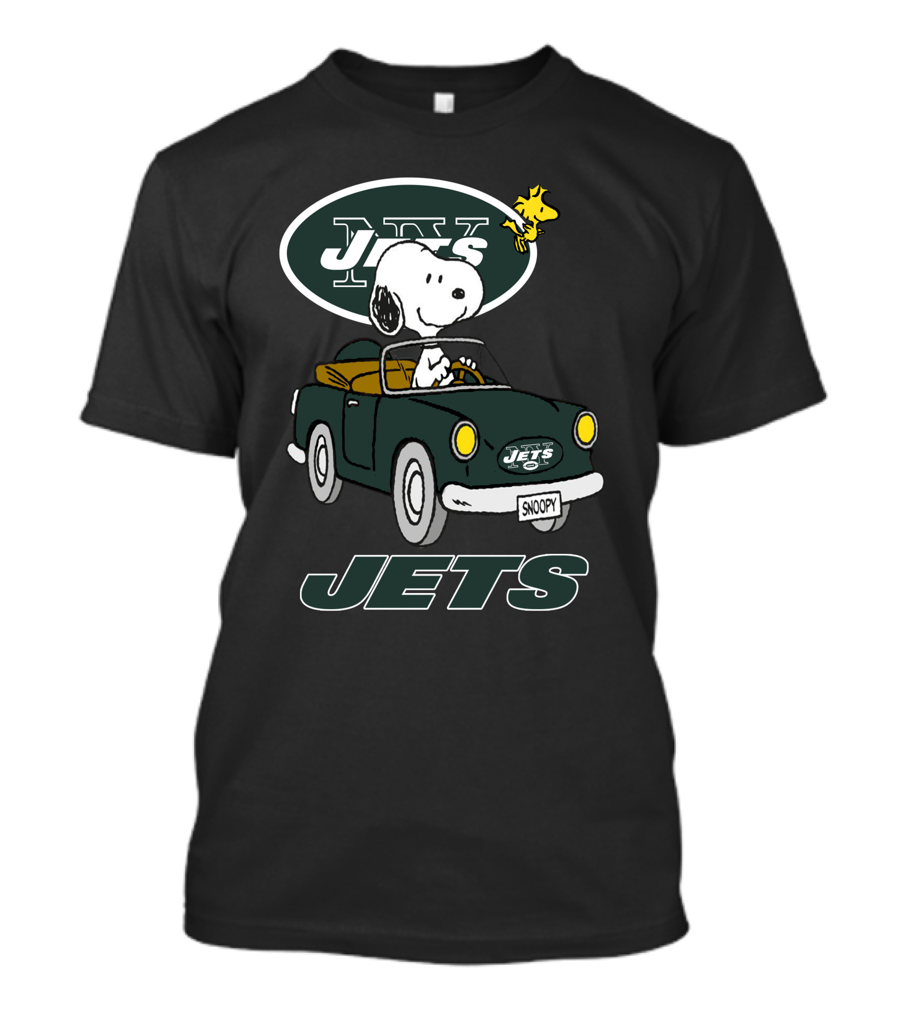 Jets Snoopy Woodstock Driving Car NY T-Shirt
