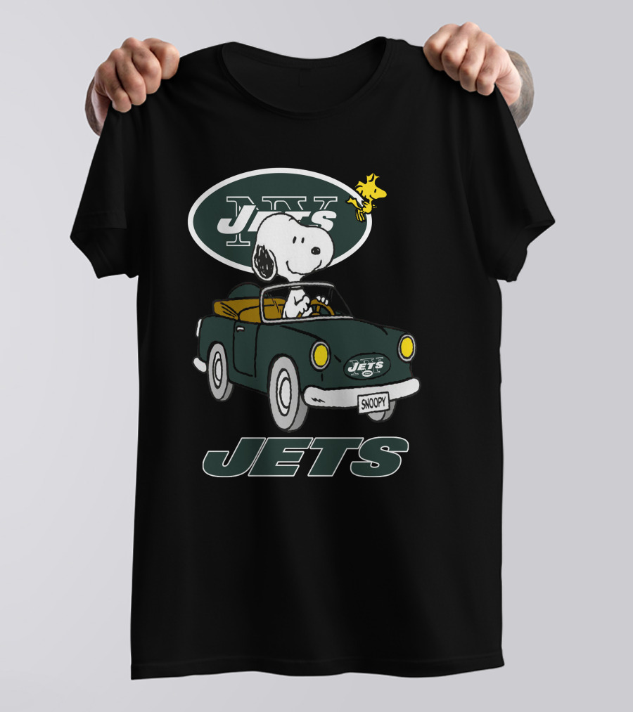Jets Snoopy Woodstock Driving Car NY T-Shirt