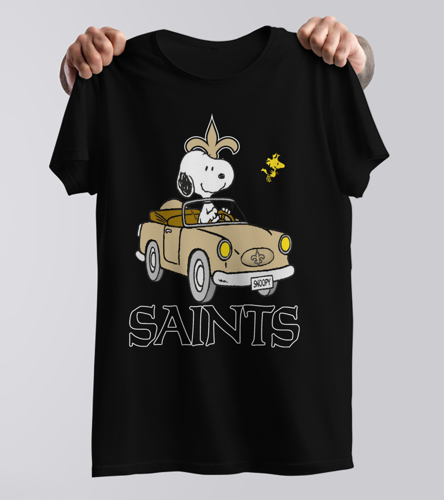 Saints Snoopy And Woodstock Driving Adventure T-Shirt