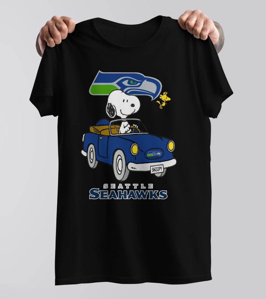 Snoopy Seattle Seahawks Long Ride Adventure T-Shirt