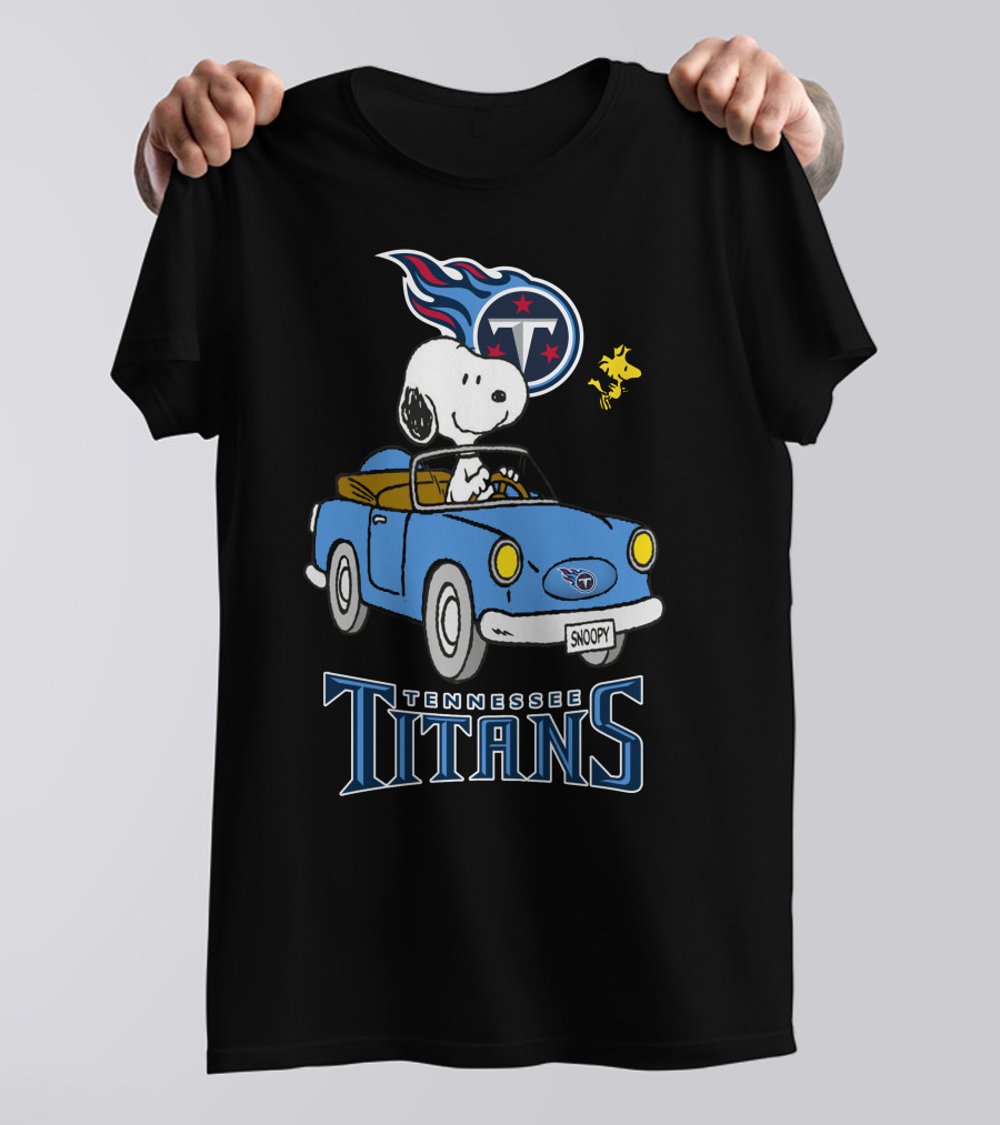 Tennessee Titans Snoopy Driving Woodstock Ride T-Shirt