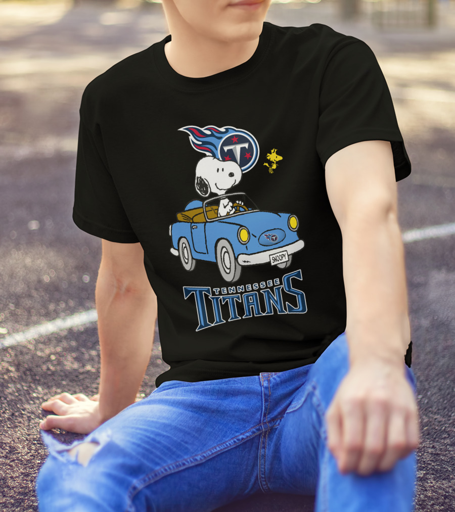 Tennessee Titans Snoopy Driving Woodstock Ride T-Shirt