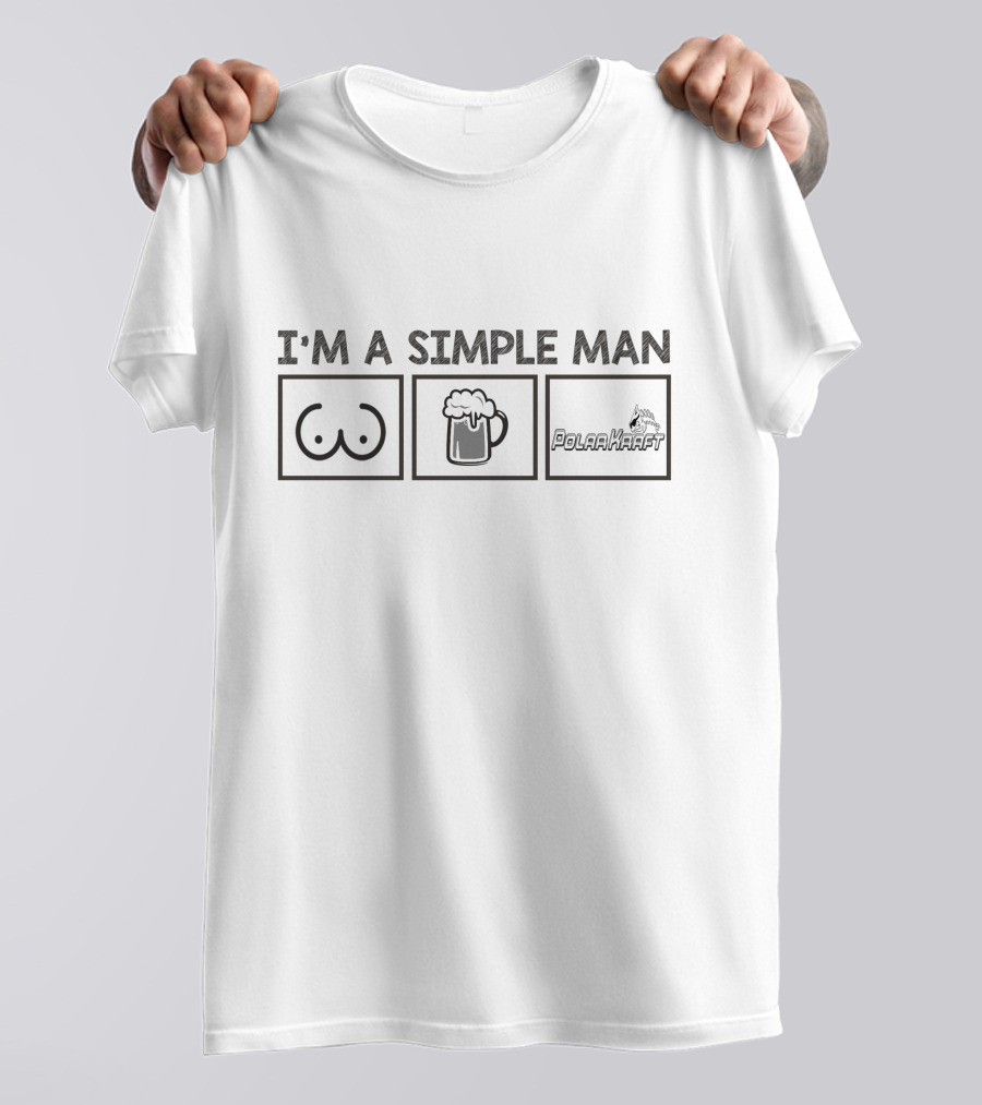 I'M A SIMPLE MAN Polar Kraft Beer Mug Iconic Symbols T-Shirt