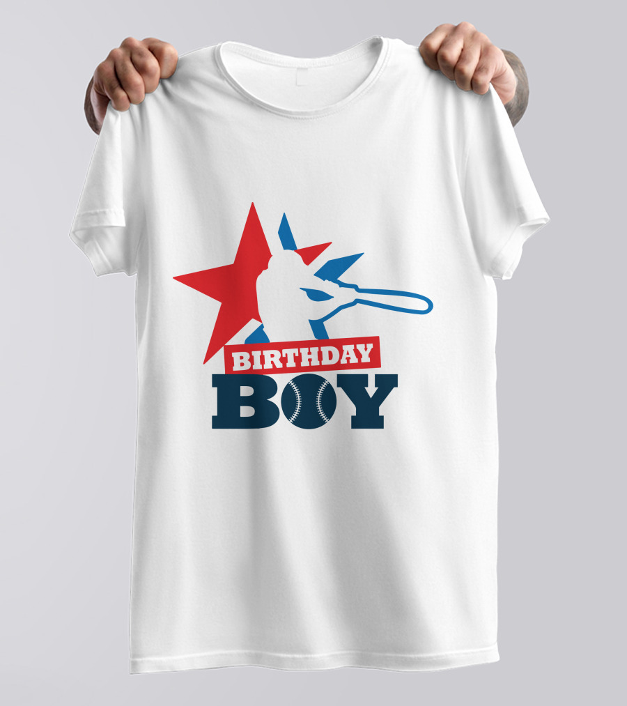 Birthday Boy Baseball Silhouette Star T-Shirt