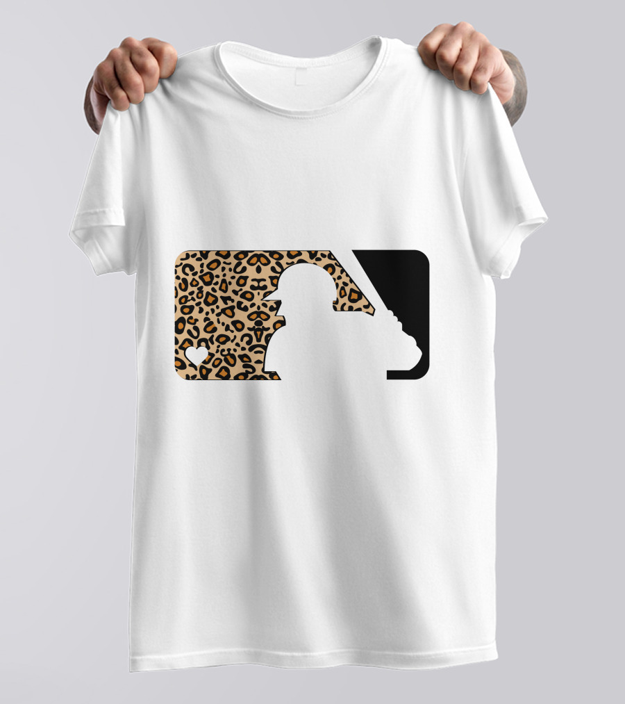 MLB Baseball Leopard Print Batter Silhouette Sublimated T-Shirt