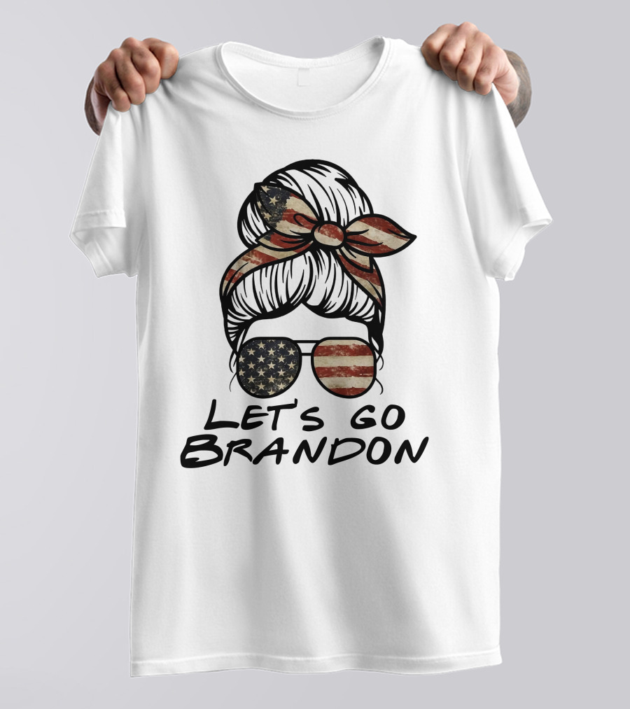 Let's Go Brandon American Flag Sunglasses And Bandana T-Shirt