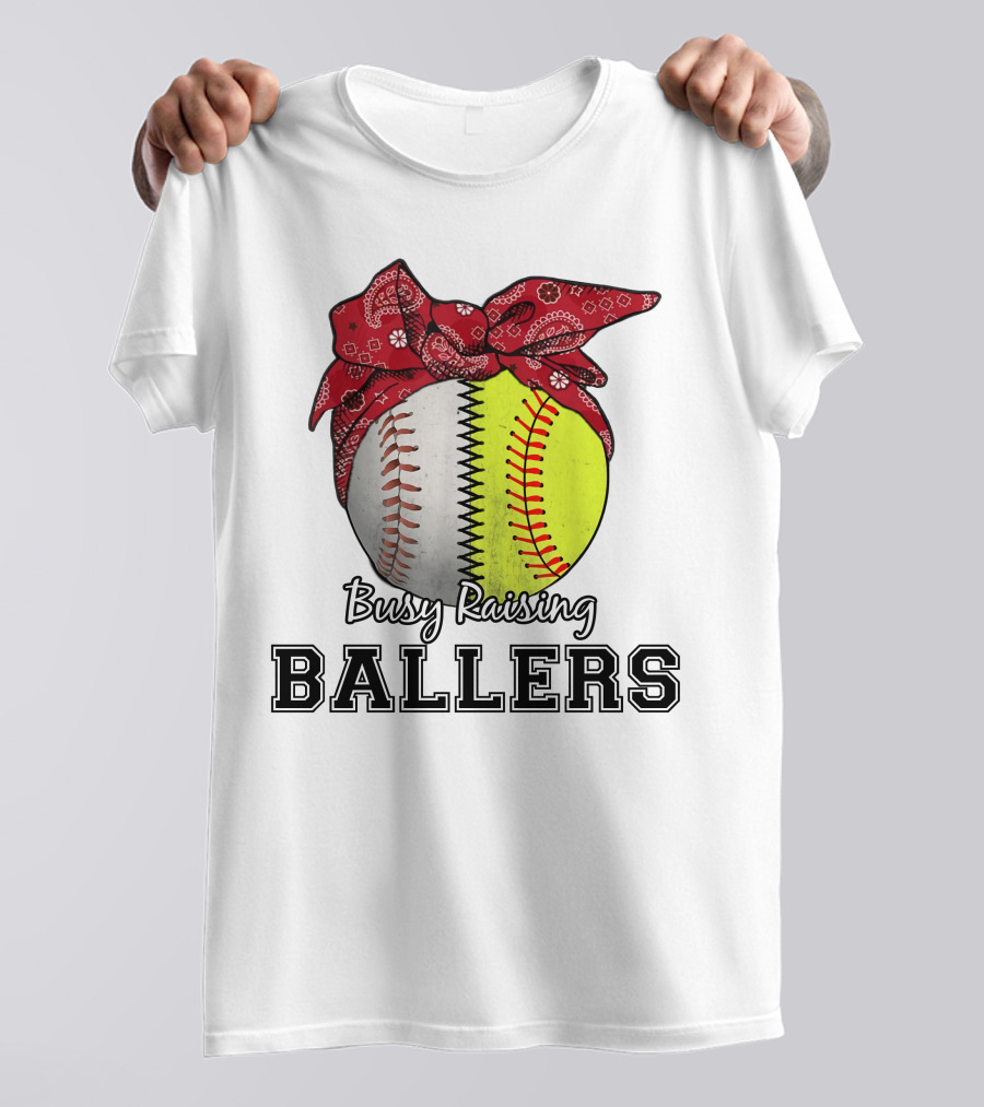 Busy Raising Baseball And Softball Ballers Bandana T-Shirt