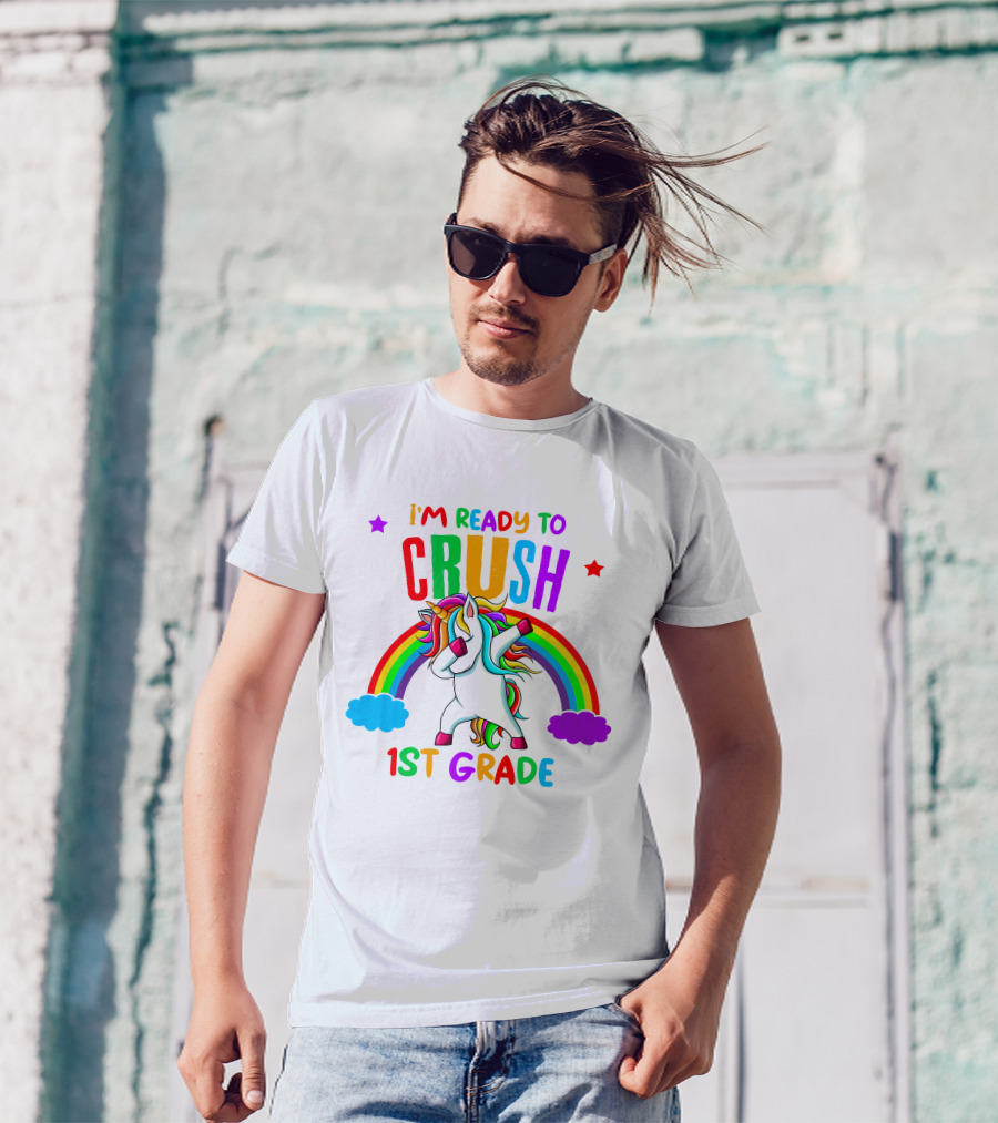 I'm Ready To Crush 1st Grade Rainbow Unicorn Dabbing T-Shirt