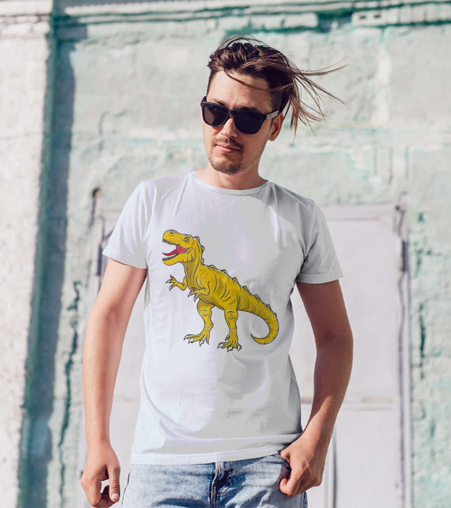 Yellow Dinosaur Tyrannosaurus Rex T-Shirt