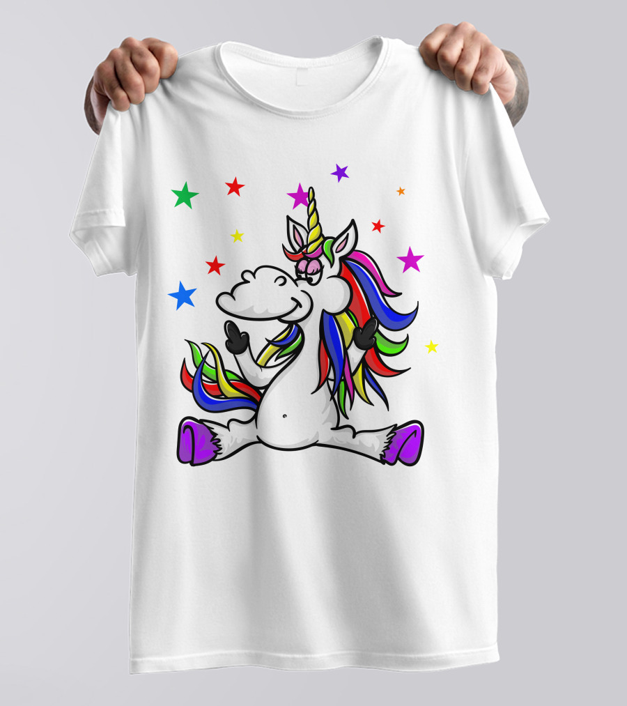 Funny Unicorn Twinkles Rainbow Star T-Shirt