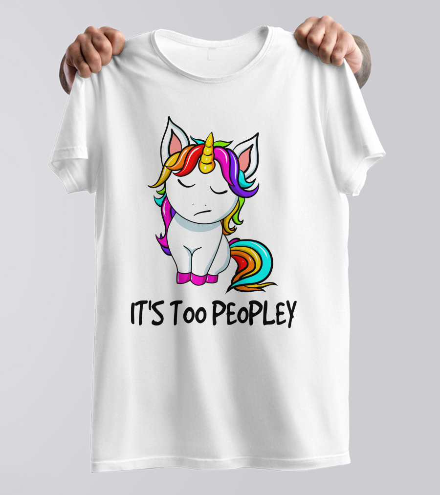 IT'S TOO PEOPLEY Unicorn Rainbow Mane Image T-Shirt