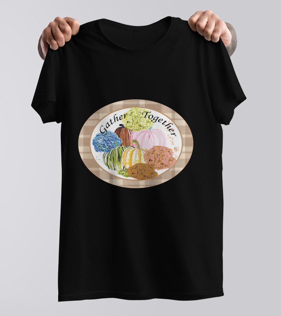 Gather Together Pumpkin Plaid Thanksgiving T-Shirt