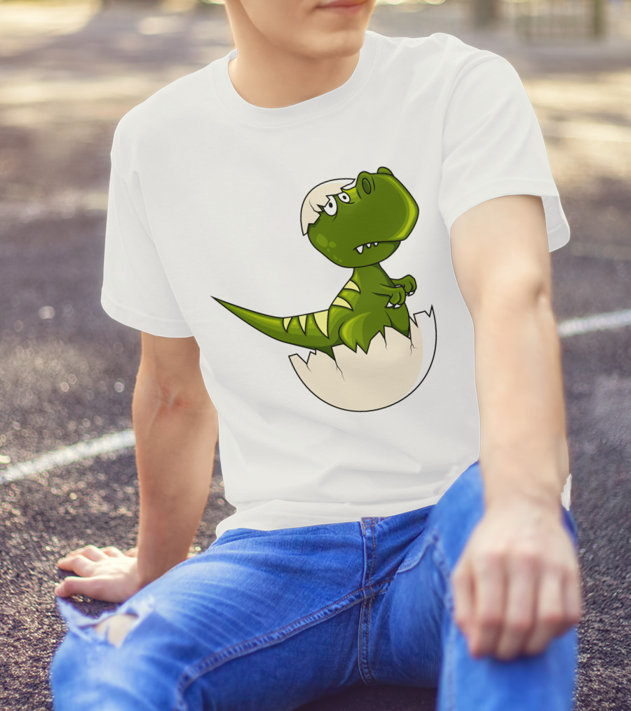 Baby Dragon Hatching From Egg With Playful Expression T-Shirt