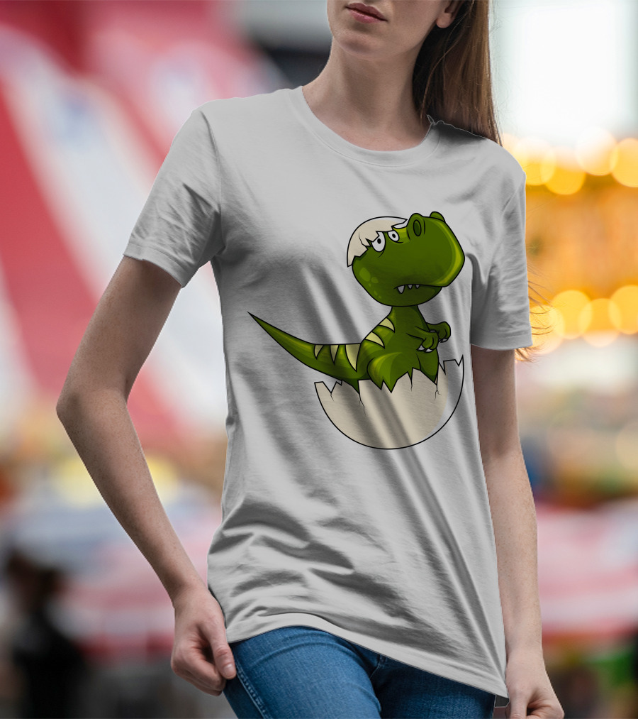 Baby Dragon Hatching From Egg With Playful Expression T-Shirt