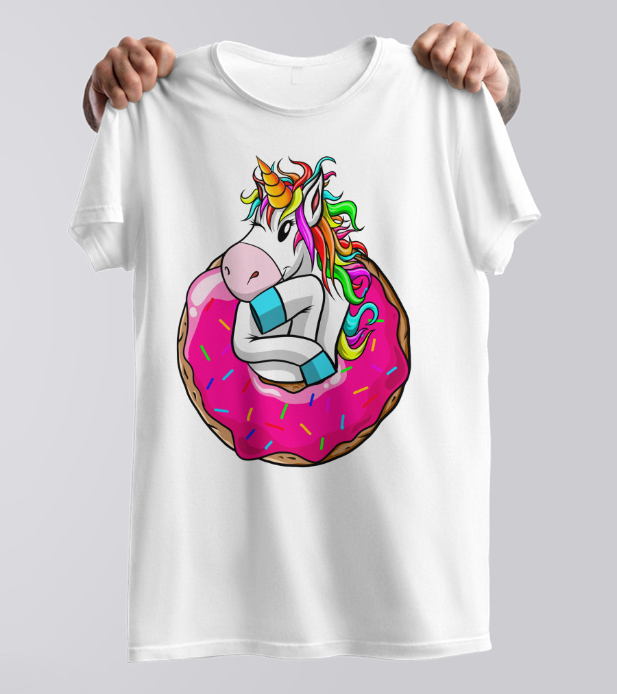 Baby Unicorn Inside Pink Sprinkled Donut T-Shirt
