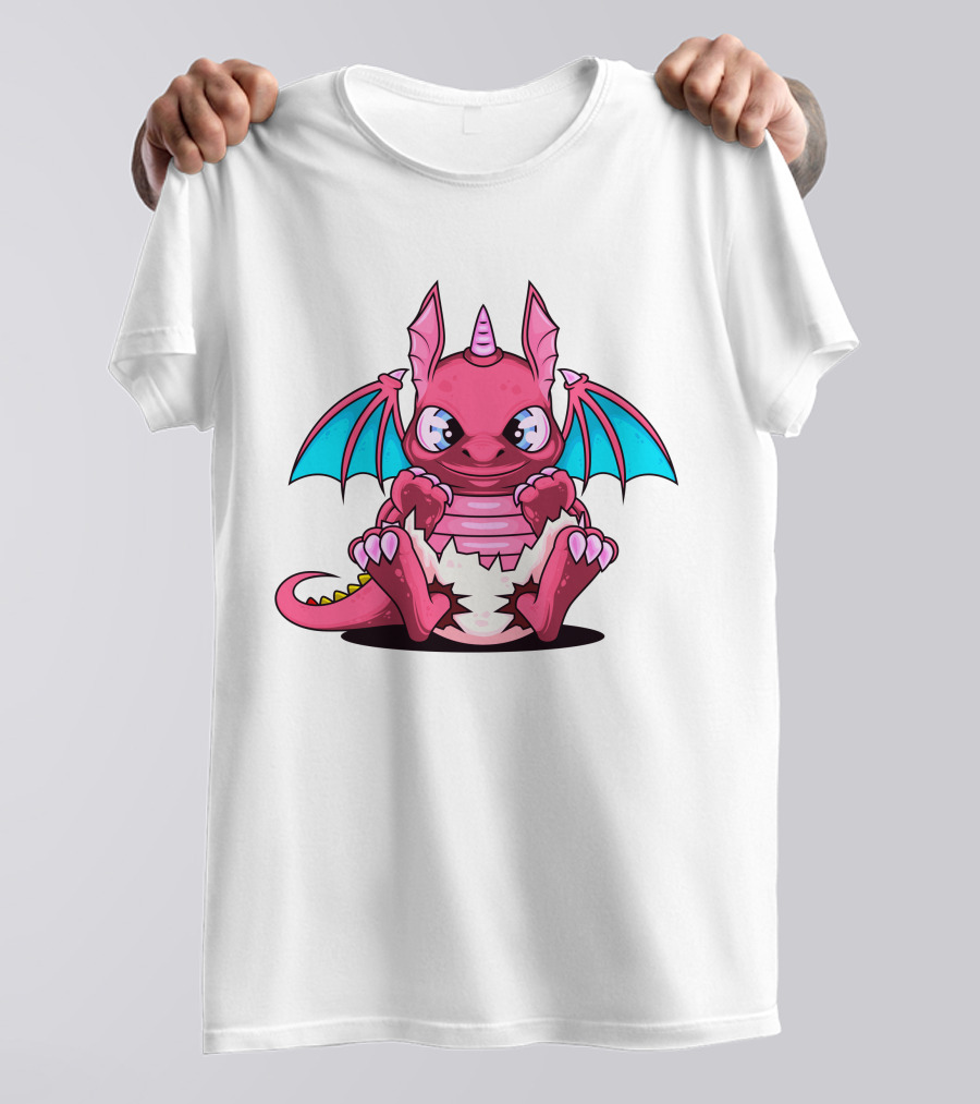 Pink Dragon Cute Cerulean Winged Hatchling T-Shirt