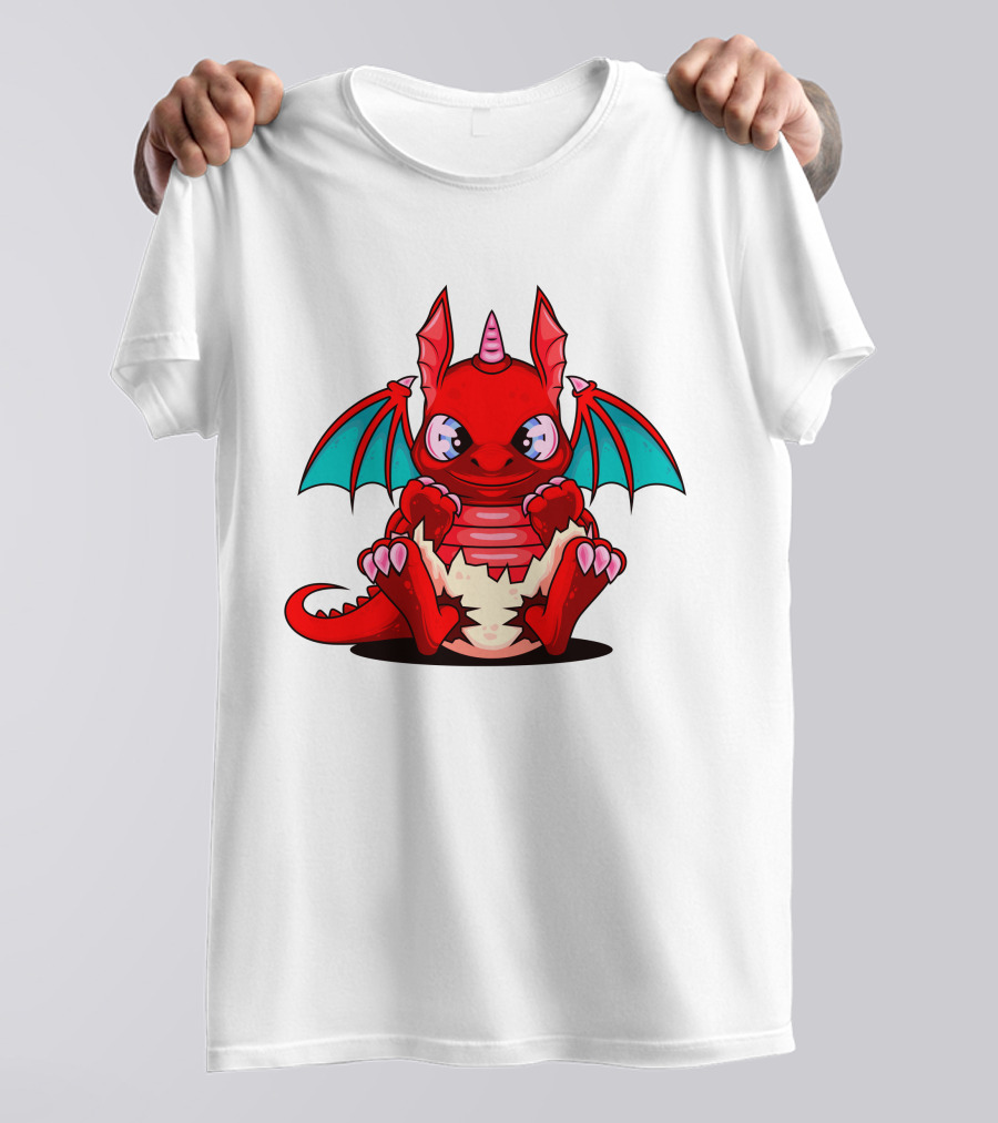 Red Cute Dragon Demon Fantasy Creature T-Shirt
