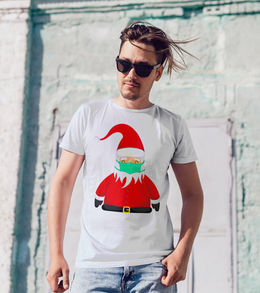 Santa Claus Wearing Green Face Mask T-Shirt