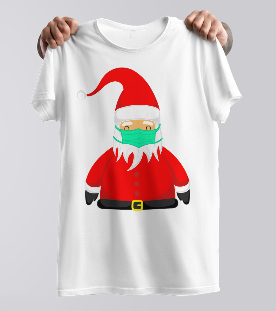 Santa Claus Wearing Green Face Mask T-Shirt