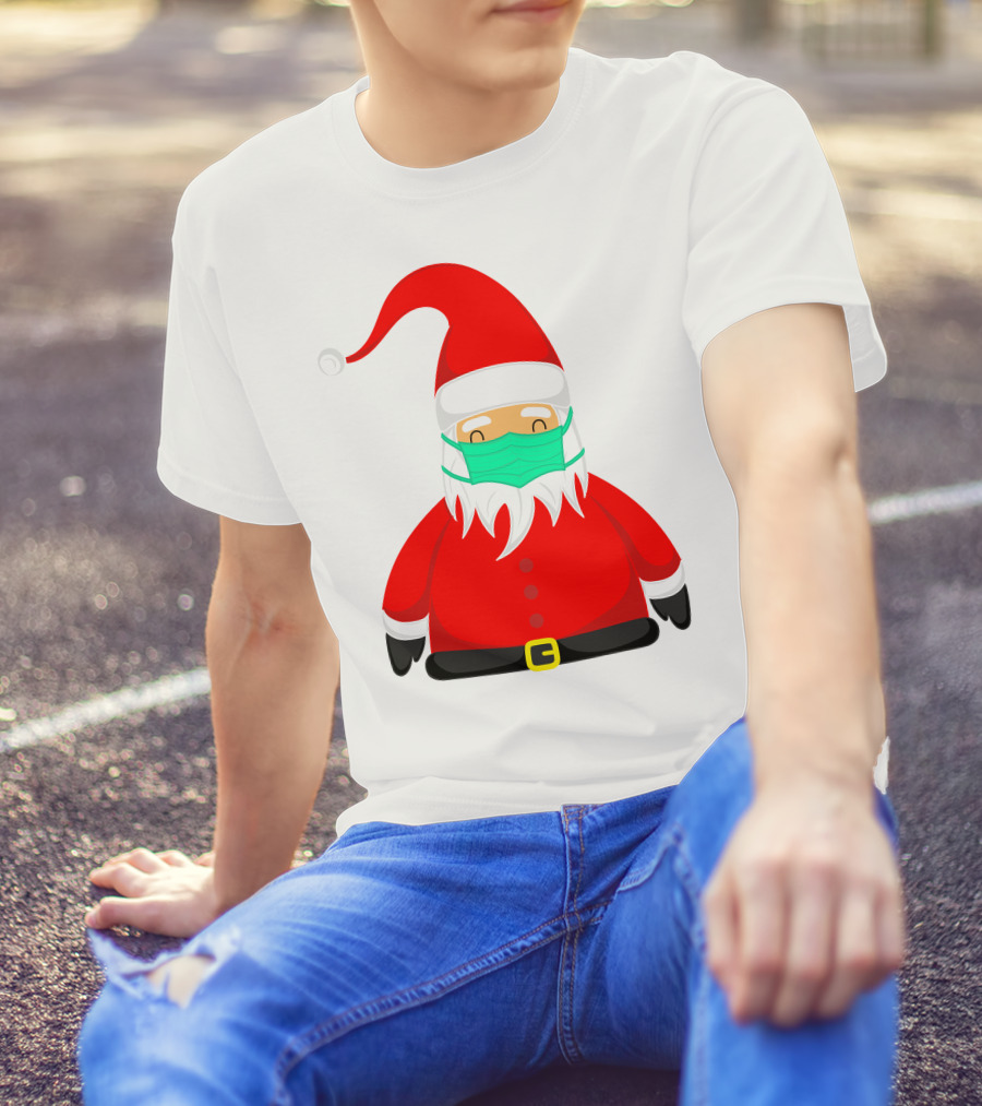 Santa Claus Wearing Green Face Mask T-Shirt