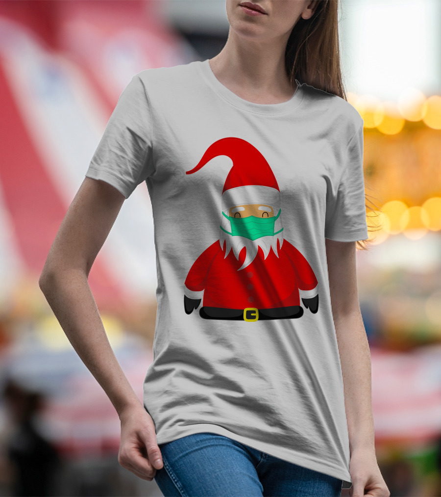 Santa Claus Wearing Green Face Mask T-Shirt