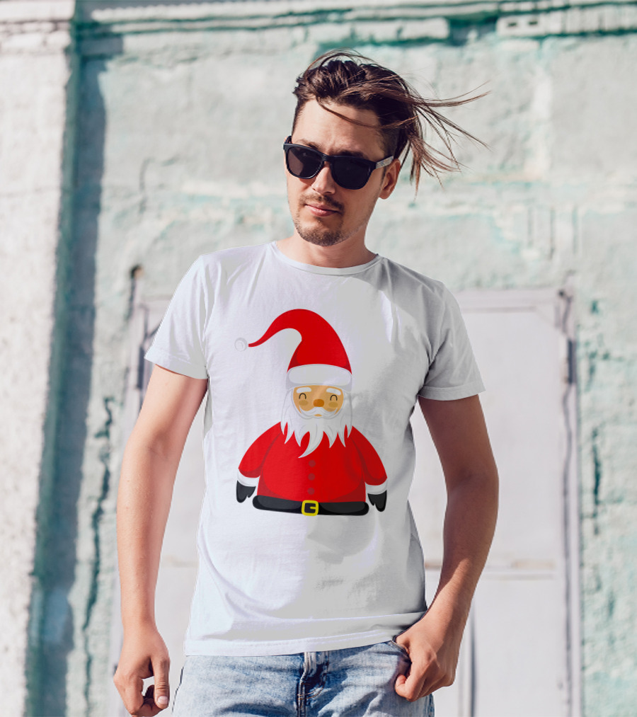 Santa Claus Outfit On Christmas Cartoon T-Shirt
