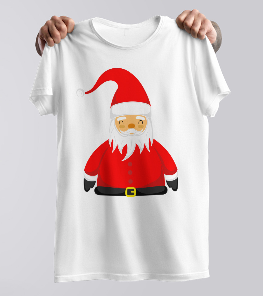 Santa Claus Outfit On Christmas Cartoon T-Shirt